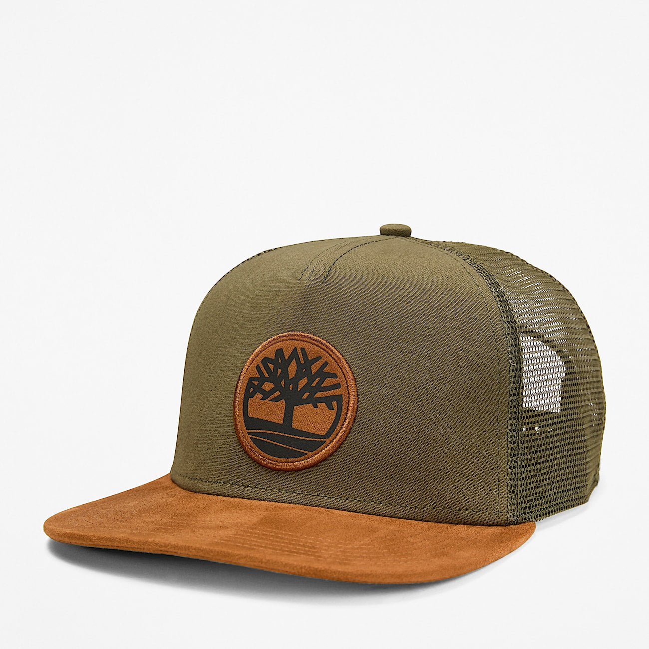 Faux Suede Flatbrim Trucker Hat