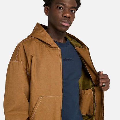 Women's Washed Duck Canvas Hooded Bomber