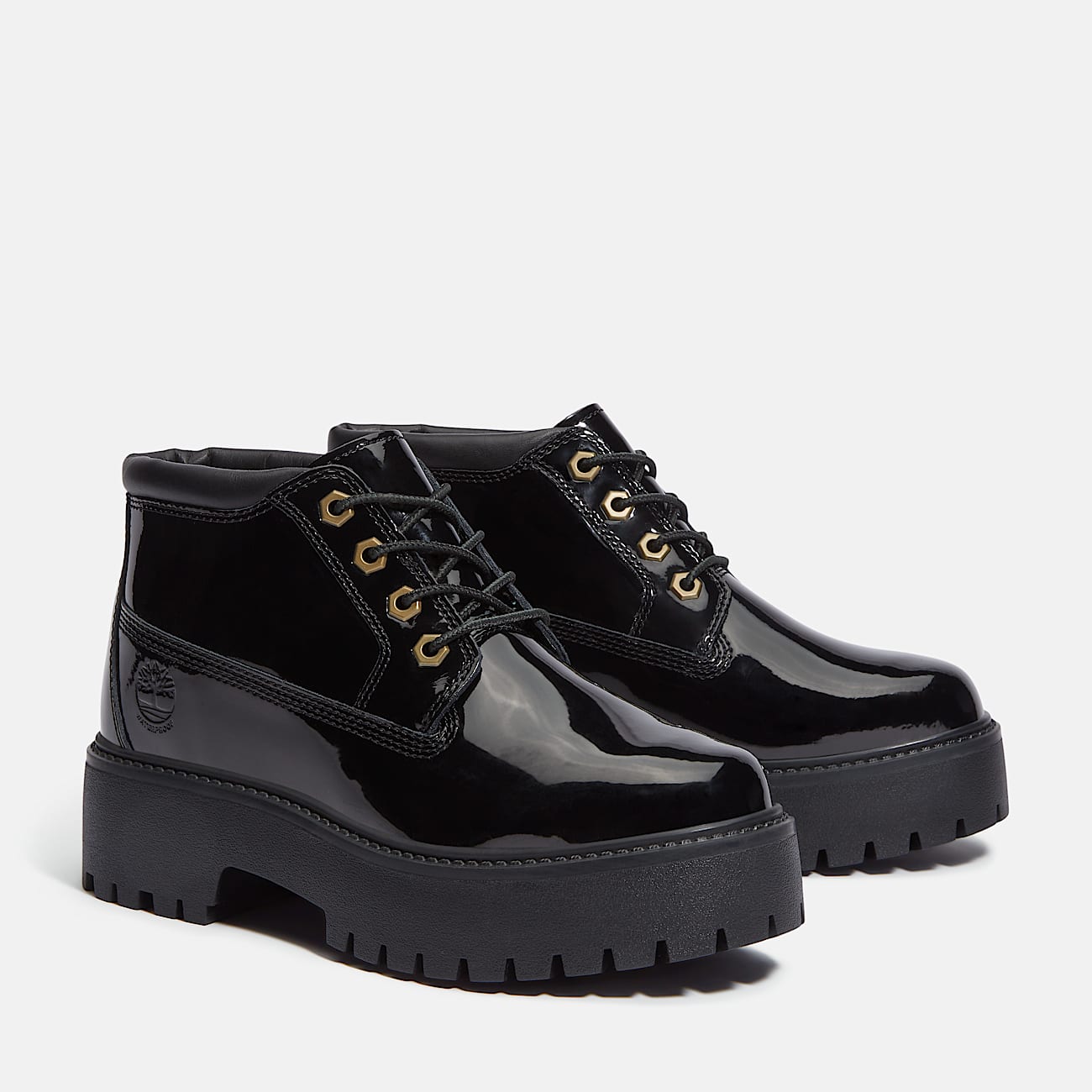 Women's Patent Leather Stone Street Platform Chukka
